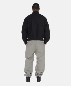 Stüssy SS Logo Varsity Jacket Premium Wool and Leather in Black 5