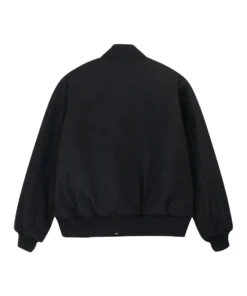 Stüssy SS Logo Varsity Jacket Premium Wool and Leather in Black 8
