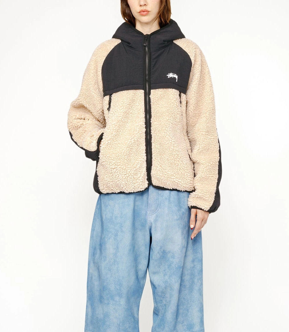 STUSSY★ステューシー★WOMENS FAIRWAY SHERPA JACKET Stussy Sherpa Paneled Hooded Jacket – Beige Stussy Essential