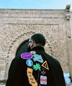 Stüssy Souvenir Stadium Bomber Jacket Black Embroidered 10