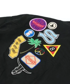 Stüssy Souvenir Stadium Bomber Jacket Black Embroidered 3