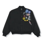 Stüssy Souvenir Stadium Bomber Jacket – Black Embroidered