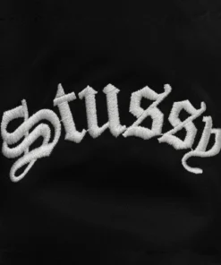 Stüssy Stadium Gothic Black Satin Varsity Jacket (1)