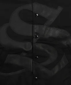 Stüssy Stadium Gothic Black Satin Varsity Jacket (2)