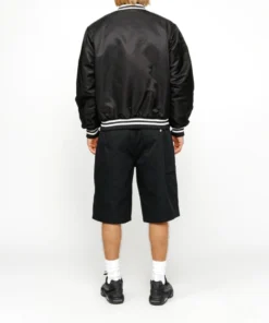 Stüssy Stadium Gothic Black Satin Varsity Jacket (5)