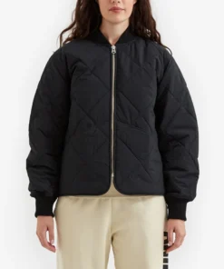 Stussy Women Dice Quilted Liner Jacket Black Minimalist Layer 5