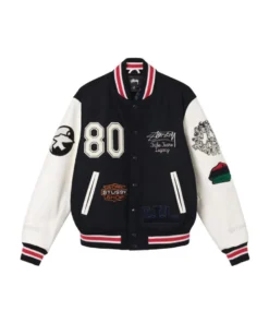 Stussy x Denim Tears x Our Legacy TTL Varsity Jacket Black White