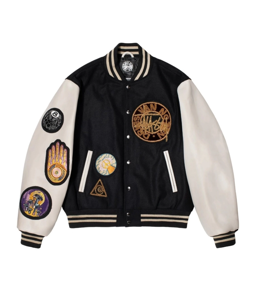Stussy x Dries Van Notenコラボ パーカー 日本未発売/関送無料 Stussy x Dries Van Noten Black Varsity Jacket - The Stussy