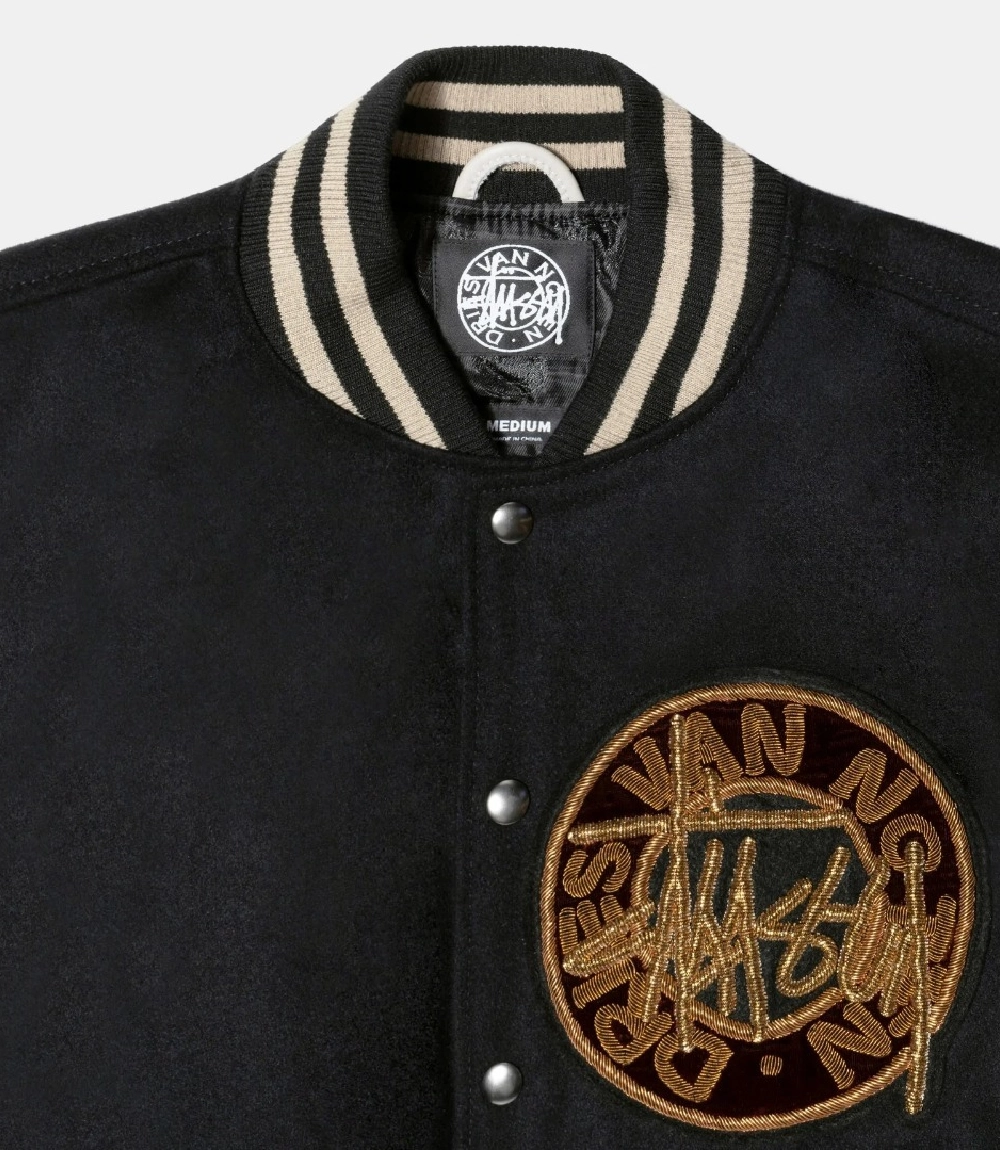 Stussy x Dries Van Noten Black Varsity Jacket - The Stussy