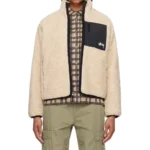 Women's Stüssy Sherpa Reversible Jacket – Beige & Nylon