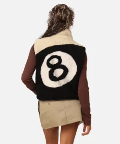 Stussy 8 Ball Reversible Sherpa-Women's Cropped Vest (8)