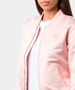 Stussy Union Bomber Satin Jacket Blush Pink Women's Streetwear Bomber (4)