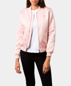 Stussy Union Bomber Satin Jacket Blush Pink Women's Streetwear Bomber (5)