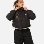 Women's Stüssy Reversible 8 Ball Cropped Sherpa Jacket