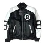8 Ball Original Black & White Bomber Leather Jacket – Stussy