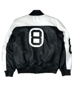 8 Ball Leather Jacket Black & White Original Bomber (2)