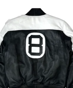 8 Ball Leather Jacket Black & White Original Bomber (3)