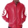 8 Ball Red Leather Hooded Jacket Stussy 8 Ball Patch Edition