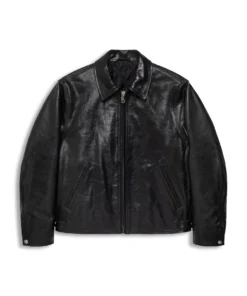 Authentic Stussy Black Leather Garage Jacket SS25 (1)