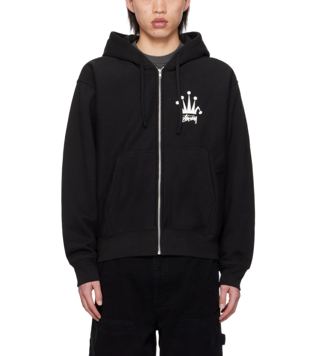 Black Regal Crown Stussy Hoodie (1)