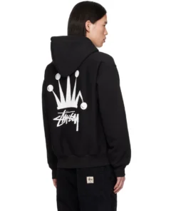 Black Regal Crown Stussy Hoodie (3)