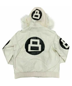 Frostcore White 8 Ball Leather Bomber Jacket (1)