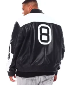 Men’s 8 Ball Black & White Leather Jacket BIG & TALL Edition (4)