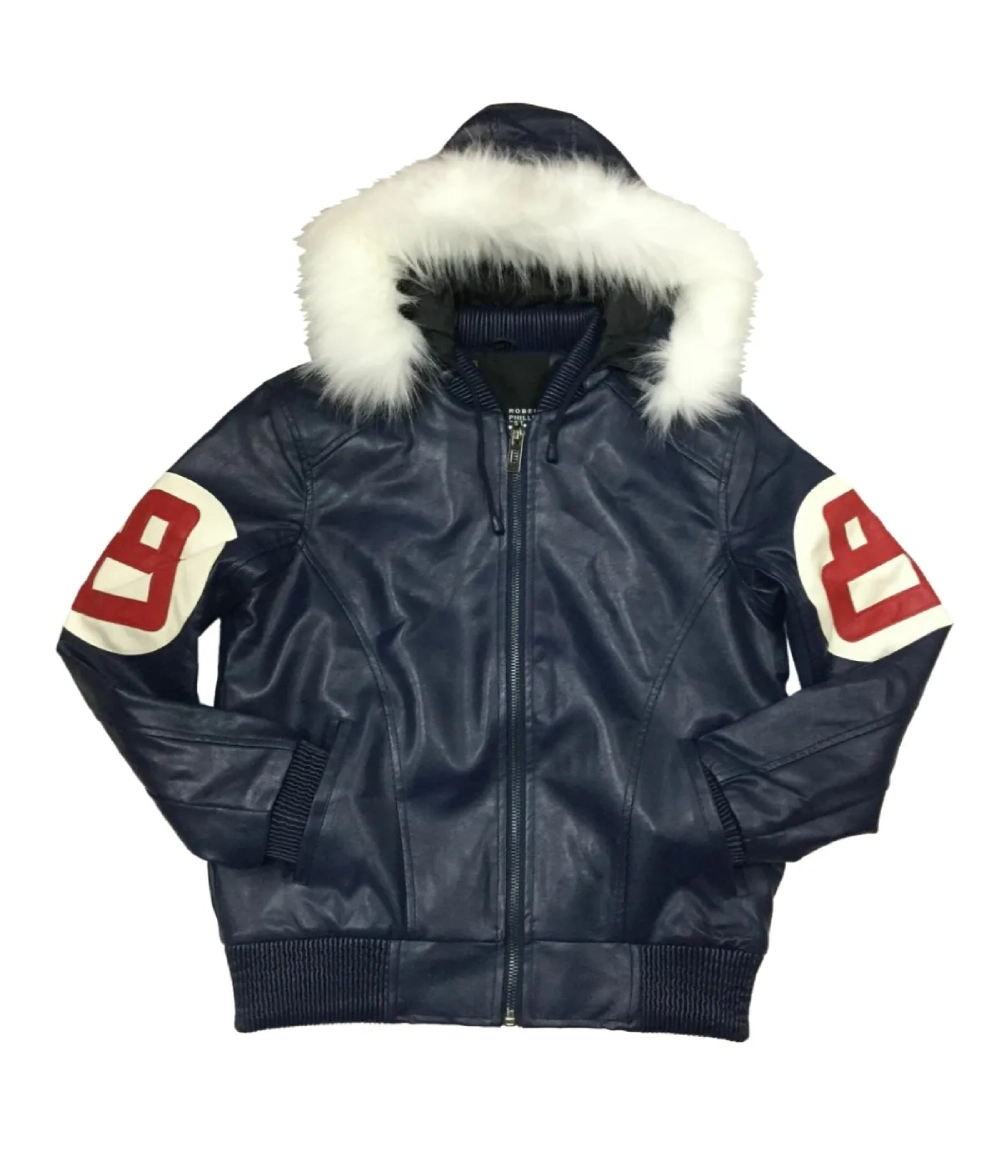 Shadowline 8 Ball Navy Hooded Leather Jacket (1)