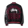 Stussy 35th Anniversary IST Black Wool and Leather Varsity Jacket (3)