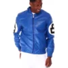 Stussy 8 Ball Blue Leather Hooded Jacket Graphic Tee Fit (3)