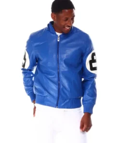 Stussy 8 Ball Blue Leather Hooded Jacket Graphic Tee Fit (3)