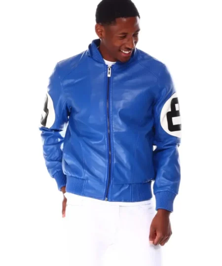 Stussy 8 Ball Blue Leather Hooded Jacket Graphic Tee Fit (3)