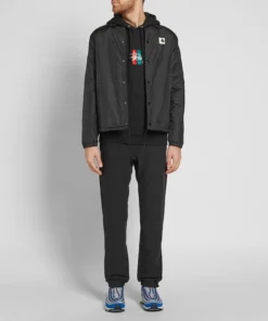 Stussy Bars Logo Appliqué Black Hoodie (1)