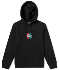 Stussy Bars Logo Appliqué Black Hoodie (2)