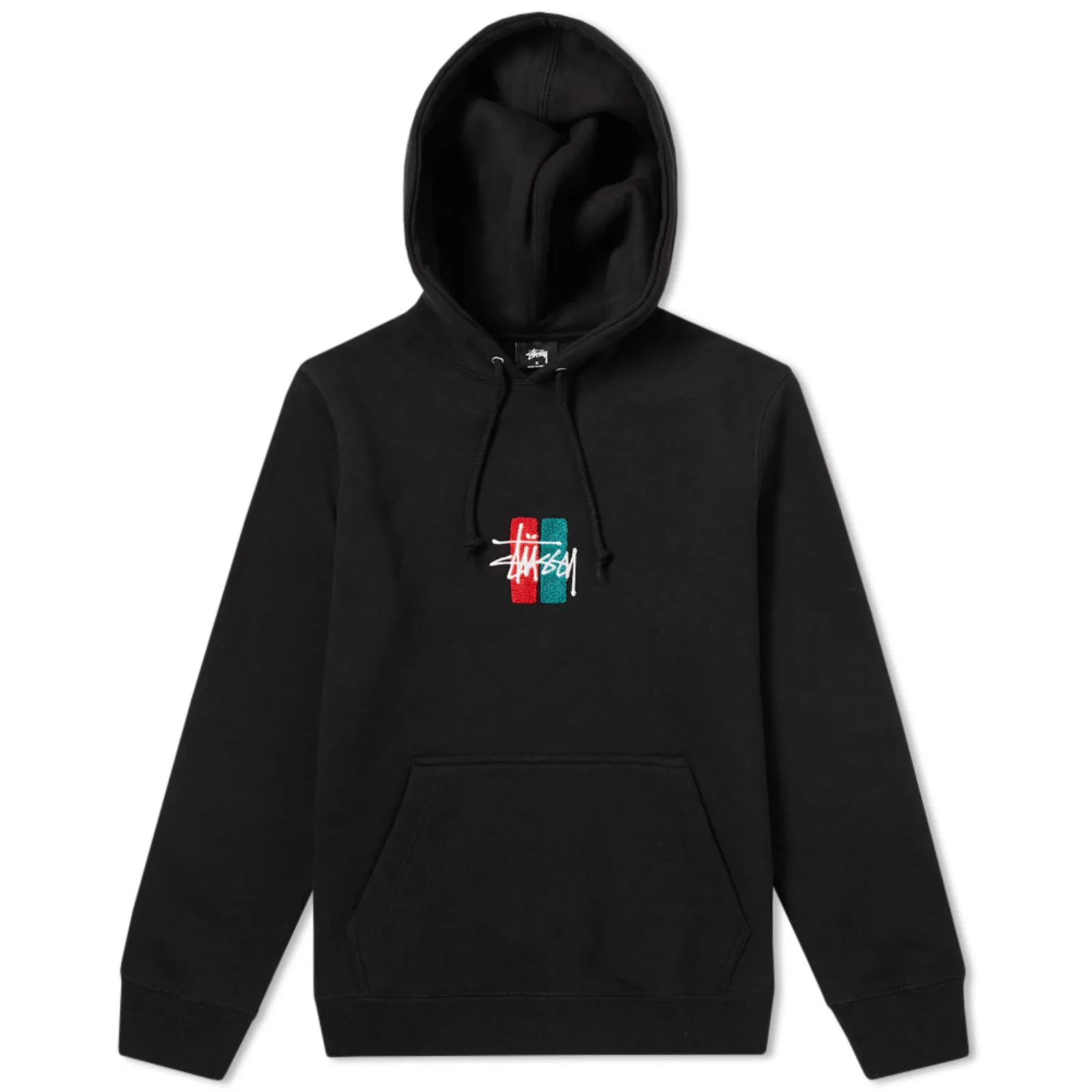 Stussy Bars Logo Appliqué Black Hoodie (2)