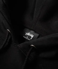 Stussy Bars Logo Appliqué Black Hoodie (5)