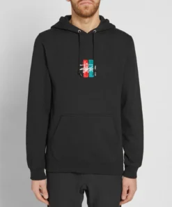 Stussy Bars Logo Appliqué Black Hoodie (6)