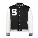 S Letter Varsity Jacket – Black & White Classic Style