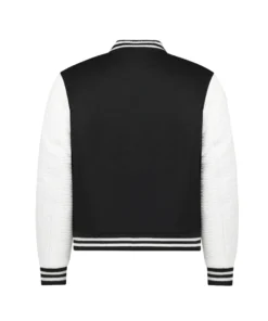 Stussy Big S Wool and Leather Varsity Jacket Black And White (5)