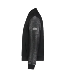 Stussy Big S Wool and Leather Varsity Jacket Black For Men (5)