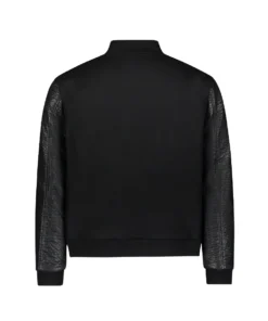 Stussy Big S Wool and Leather Varsity Jacket Black For Men (6)