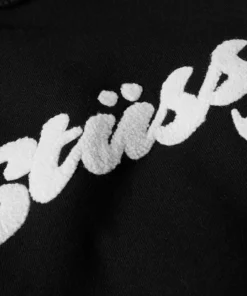 Stussy Black Chenille Appliqué Hoodie Classic Streetwear (3)