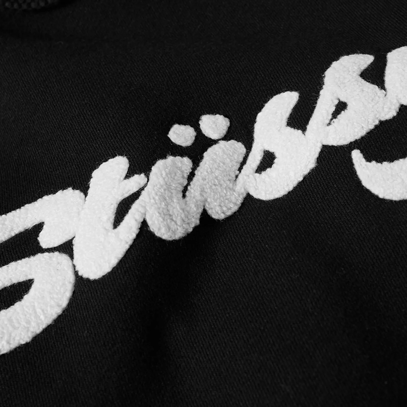 Stussy Black Chenille Appliqué Hoodie Classic Streetwear (3)