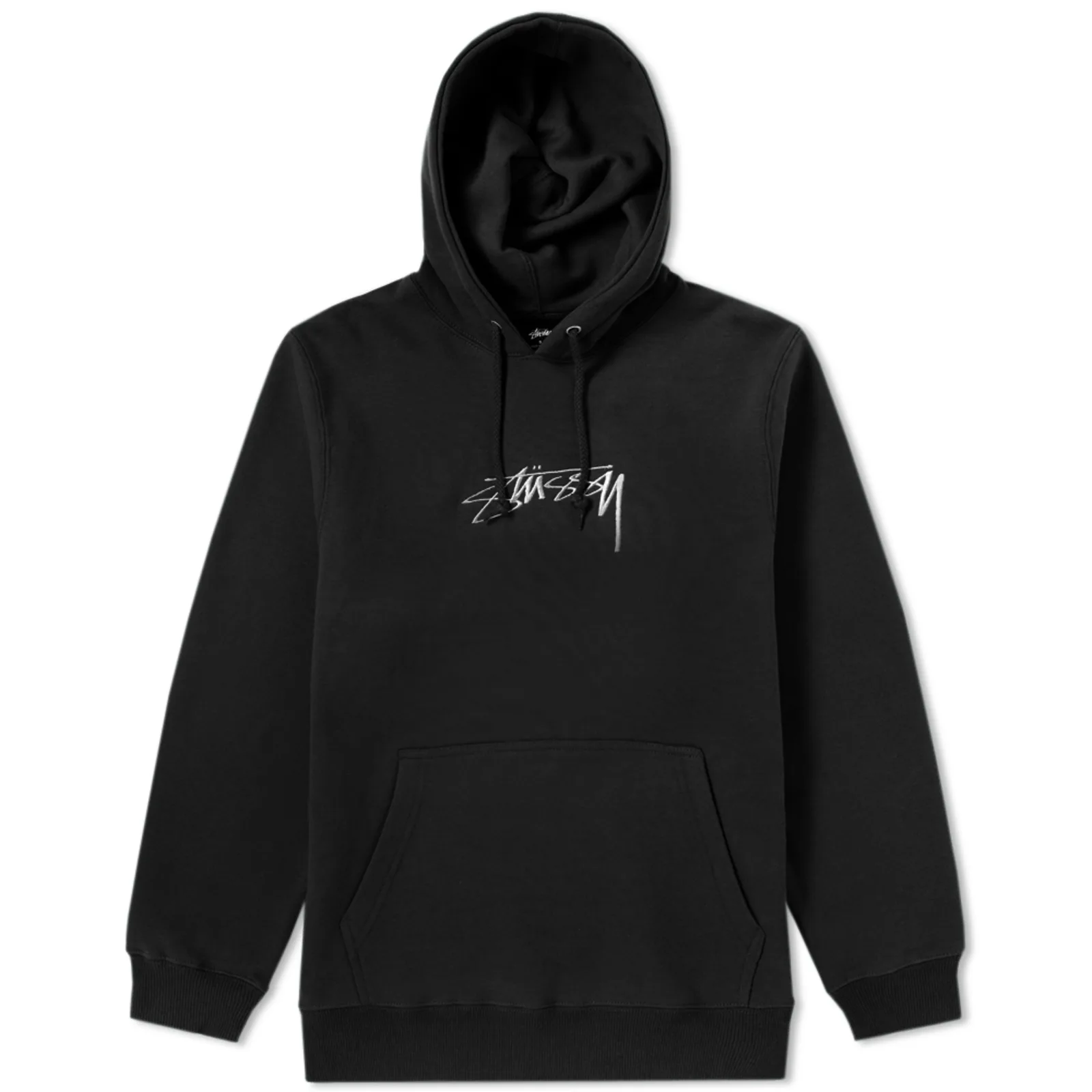 Stussy Black Stock Appliqué Hoodie Bold Chest Logo (2)