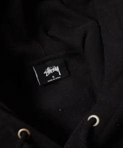 Stussy Black Stock Appliqué Hoodie Bold Chest Logo (3)