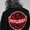 Stussy Black Wool Varsity Jacket World Tribe Applique (15)