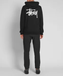 Stussy Black Zip Up Logo Hoodie Stussy Essential (1)