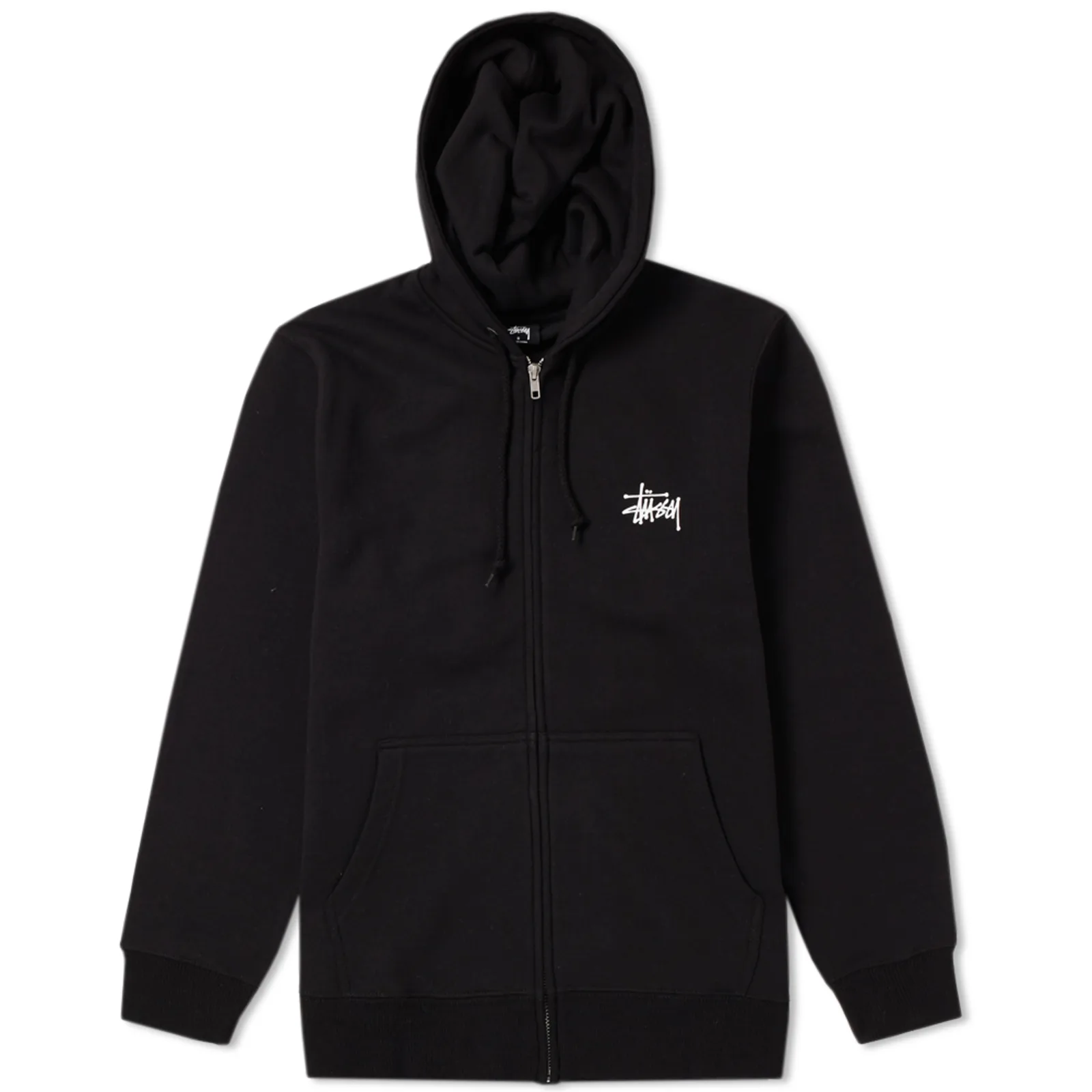 Stussy Black Zip Up Logo Hoodie Stussy Essential (2)