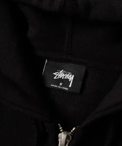 Stussy Black Zip Up Logo Hoodie Stussy Essential (3)