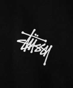 Stussy Black Zip Up Logo Hoodie Stussy Essential (4)
